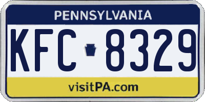 PA license plate KFC8329