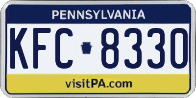 PA license plate KFC8330