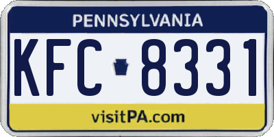 PA license plate KFC8331