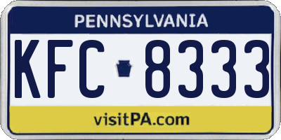 PA license plate KFC8333