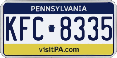 PA license plate KFC8335