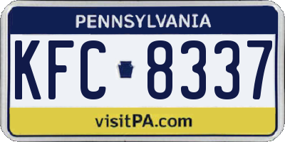 PA license plate KFC8337