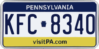 PA license plate KFC8340