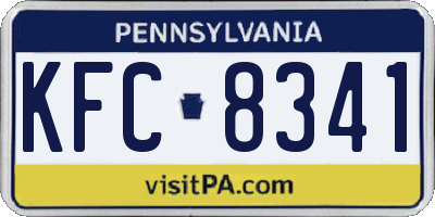 PA license plate KFC8341