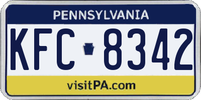 PA license plate KFC8342