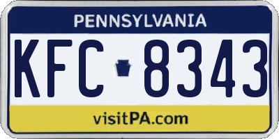 PA license plate KFC8343