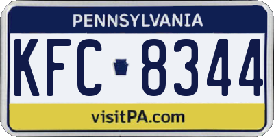 PA license plate KFC8344