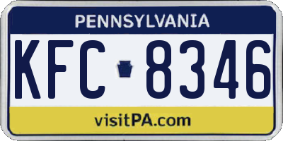 PA license plate KFC8346