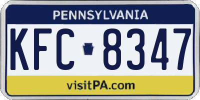 PA license plate KFC8347