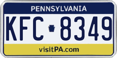 PA license plate KFC8349