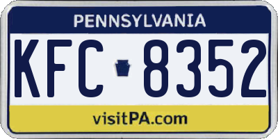 PA license plate KFC8352