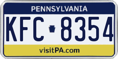 PA license plate KFC8354