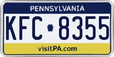 PA license plate KFC8355
