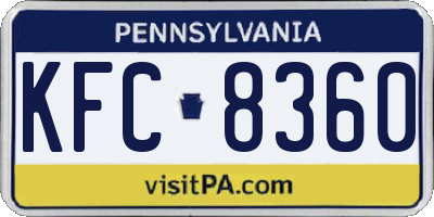 PA license plate KFC8360