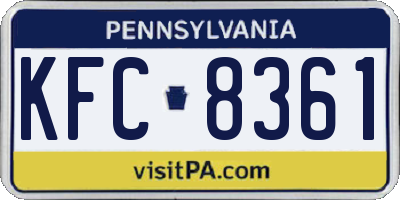 PA license plate KFC8361