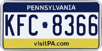 PA license plate KFC8366