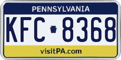 PA license plate KFC8368