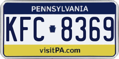 PA license plate KFC8369