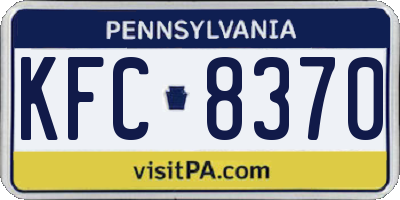 PA license plate KFC8370