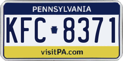 PA license plate KFC8371