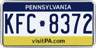 PA license plate KFC8372