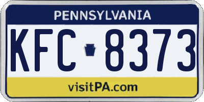 PA license plate KFC8373