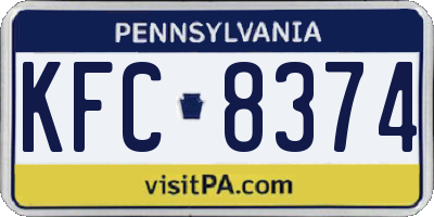 PA license plate KFC8374