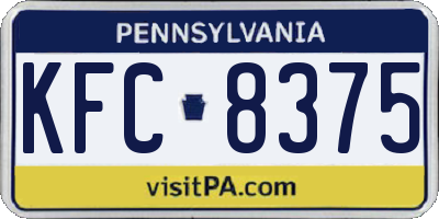 PA license plate KFC8375