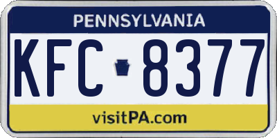 PA license plate KFC8377