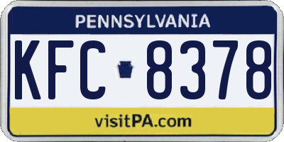 PA license plate KFC8378