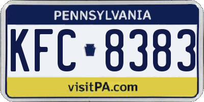 PA license plate KFC8383
