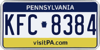 PA license plate KFC8384