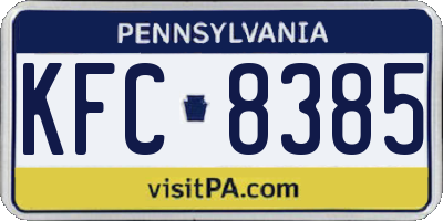 PA license plate KFC8385