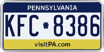 PA license plate KFC8386