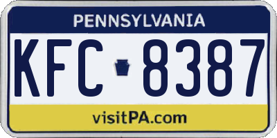 PA license plate KFC8387