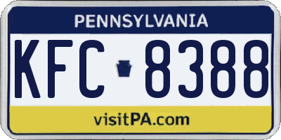 PA license plate KFC8388