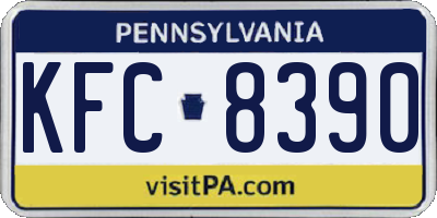 PA license plate KFC8390