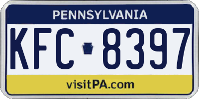 PA license plate KFC8397