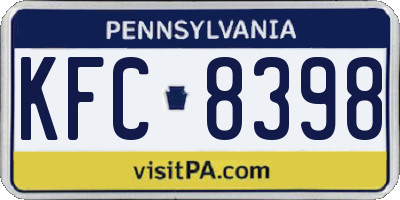 PA license plate KFC8398