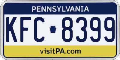 PA license plate KFC8399