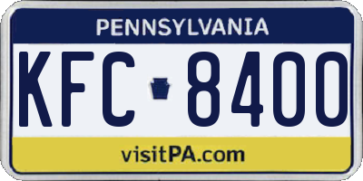 PA license plate KFC8400