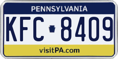 PA license plate KFC8409
