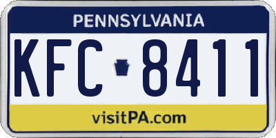 PA license plate KFC8411
