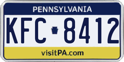 PA license plate KFC8412