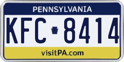 PA license plate KFC8414
