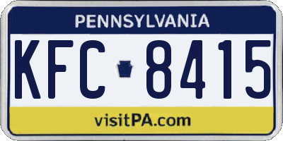 PA license plate KFC8415