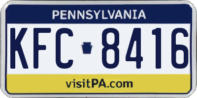 PA license plate KFC8416