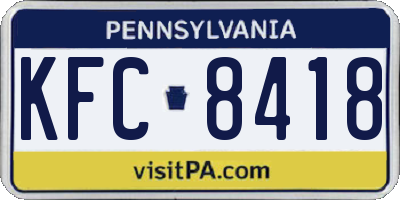 PA license plate KFC8418