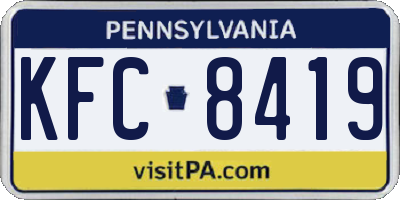 PA license plate KFC8419