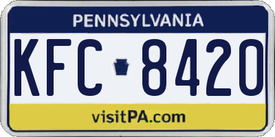 PA license plate KFC8420